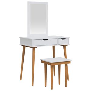 vidaXL Toilettafel Set FAUSKE 3 st Wit 76 x 50 x 143 cm