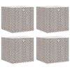 vidaXL Opbergboxen 4 st inklapbaar 32x32x32 cm ongeweven stof bruin