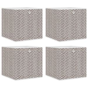 vidaXL Opbergboxen 4 st inklapbaar 32x32x32 cm ongeweven stof bruin