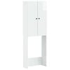 vidaXL Toiletkast BREDA Hoogglans Wit 66 x 25,5 x 190 cm Bewerkt hout