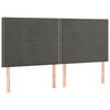 vidaXL Hoofdbord donkergrijs 160x5x118/128 cm Fluweel