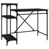 vidaXL Bureau met schappen 105x50x90 cm bewerkt hout en ijzer zwart