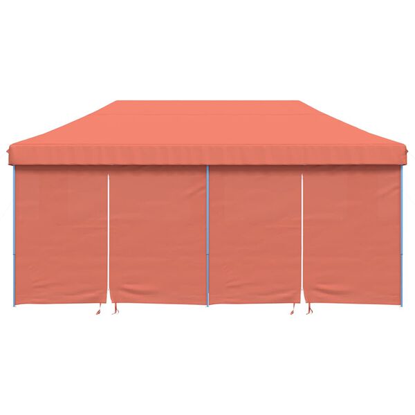 vidaXL Partytent inklapbaar pop-up met 4 zijwanden terracottakleurig