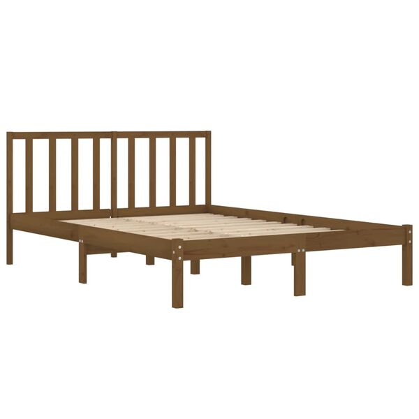 vidaXL Bedframe massief grenenhout honingbruin 200x200 cm