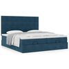 vidaXL Ottoman bed met matrassen 160x200cm fluweel donkerblauw
