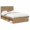 vidaXL Bedframe Ambachtelijk eiken 120 x 200 cm Massief grenenhout