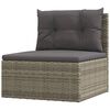 vidaXL 11-delige Loungeset met kussens poly rattan grijs