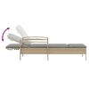 vidaXL Ligbed met kussen 63x200x81 cm poly rattan beige