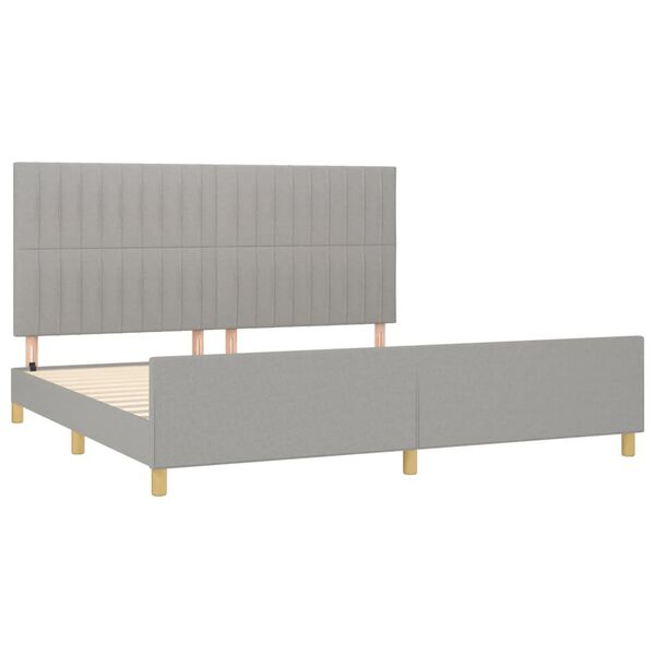 vidaXL Bedframe zonder matras stof lichtgrijs 200x200 cm