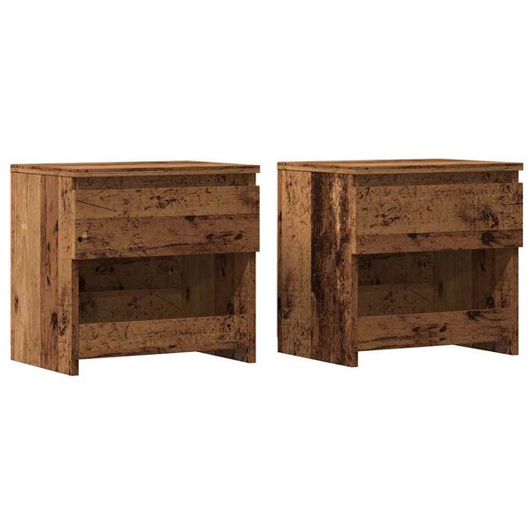 vidaXL Nachtkastjes 2 st 40x30x39 cm bewerkt hout oud houtkleurig