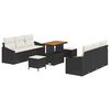 vidaXL Tuin Sofa Set 9 st 8-Aantal zitplaatsen Zwart en Cr&egrave;me