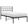 vidaXL Bedframe met hoofdbord metaal zwart 90x200 cm