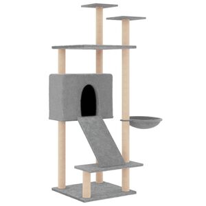 vidaXL Kattenmeubel met sisal krabpalen 153 cm lichtgrijs