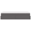 vidaXL Ottoman bed met matras 90x200cm kunstleer grijs