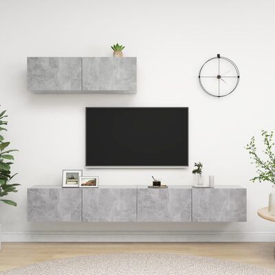 vidaXL Tv-meubelen 3 st bewerkt hout betongrijs