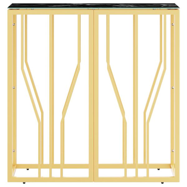 vidaXL Wandtafel 70x30x70 cm roestvrij staal en glas goudkleurig