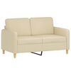 vidaXL 4-delige Loungeset met kussens stof cr&egrave;mekleurig