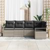 vidaXL Tuin Sofa Set met kussen met opslag 5 pcs Lichtgrijs