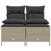 vidaXL 4-delige Loungeset met kussens poly rattan lichtgrijs