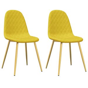 vidaXL Eetkamerstoelen 2 st fluweel mosterdgeel