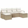 vidaXL Bankstel 6 pcs Beige poly rattan