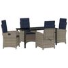 vidaXL Tuin eettafelset 5 st Grijs poly rattan