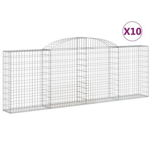 vidaXL Schanskorven 10 st gewelfd 300x30x100/120 cm ijzer