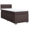 vidaXL Boxspring met matras stof donkerbruin 90x200 cm