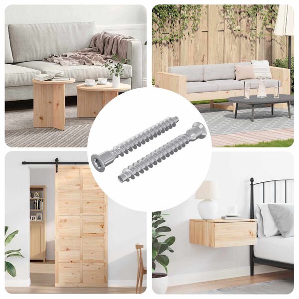 vidaXL Bevestigingsschroeven 2 pcs Zilver Metaal