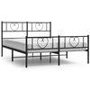 vidaXL Bedframe met hoofd- en voeteneinde metaal zwart 140x200 cm