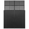vidaXL Containerberging dubbel 153x78x120 cm poly rattan zwart