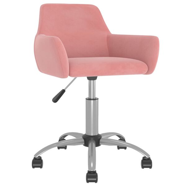 vidaXL Eetkamerstoelen draaibaar 4 st fluweel roze