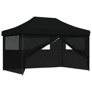 vidaXL Partytent 292 x 440 x 315 cm Zwart Oxford Stof