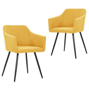 vidaXL Eetkamerstoelen 2 st stof geel