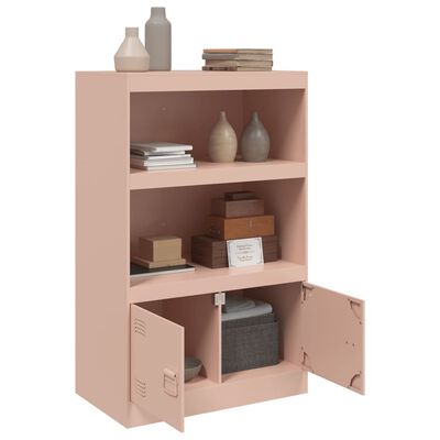 vidaXL Dressoir 67x39x107 cm staal roze