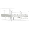 vidaXL Bedframe met hoofd- en voeteneinde metaal wit 150x200 cm