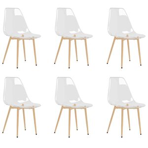 vidaXL Eetkamerstoelen 6 st PET transparant