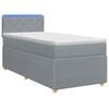 vidaXL Boxspring Bed met Matras en LED Lichtgrijs 90 x 190 cm Stof