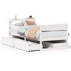 vidaXL Bedframe zonder matras massief grenenhout wit 75x190 cm