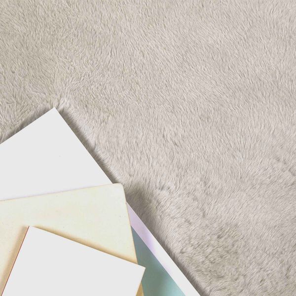vidaXL Nep Konijnenbont Tapijt Olite Beige 120 x 120 cm Polyester