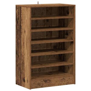 vidaXL Schoenenkast 60x35x92 cm bewerkt hout oud houtkleurig