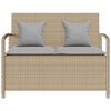 vidaXL Tuinbank met kussen poly rattan beige
