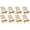 vidaXL Opklapbare stoelen, 8 stuks, beige, massief acaciahout