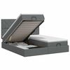 vidaXL Ottoman bed met matras met hoofdeinde 2 st Donkergrijs Stof