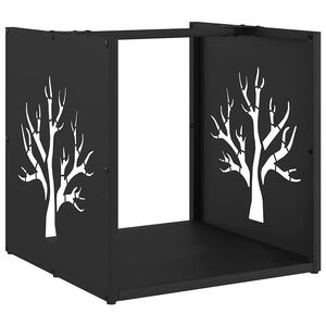 vidaXL Brandhoutrek 40x40x40 cm koudgewalst staal zwart