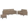vidaXL 3-delige Loungeset met kussens kunstleer cappuccino