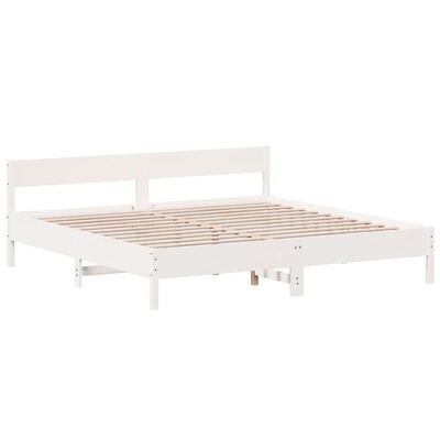 vidaXL Bedframe zonder matras massief grenenhout wit 180x200 cm