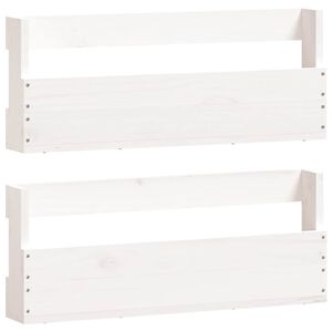 vidaXL Schoenenrekken 2 st 59x9x23 cm massief grenenhout wit