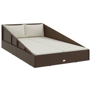 vidaXL Tuinbed 110x200 cm poly rattan bruin