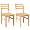vidaXL Eetkamerstoelen 2 st massief hout rubber